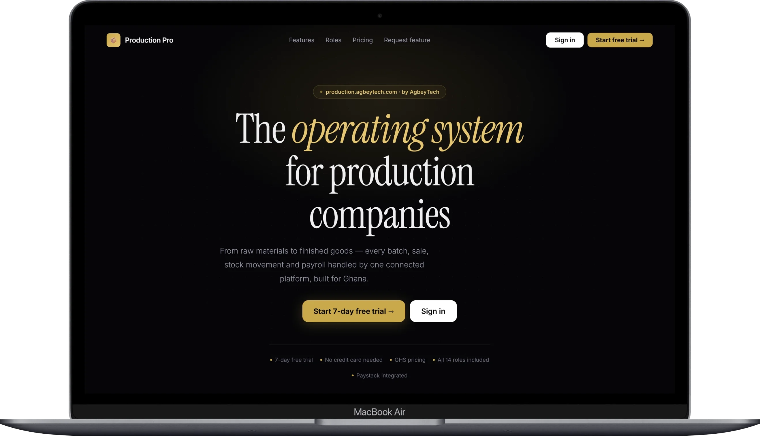 ProductionPro project preview